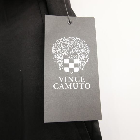 Vince Camuto Dress Pants Black Wide Leg Front Pleat Satin Pleated Trousers 24W - Picture 8 of 12